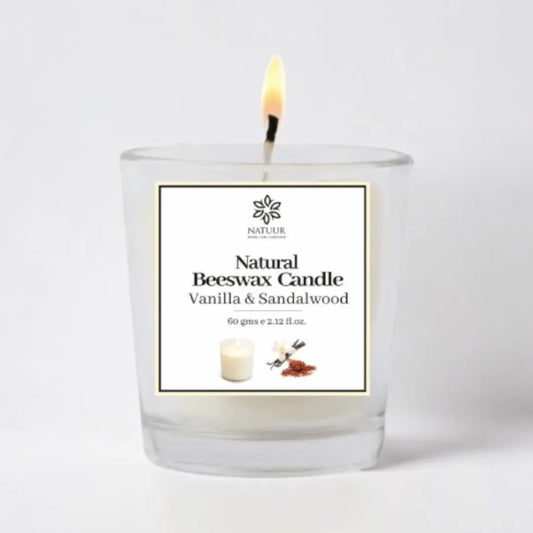 Beeswax Candle - Vanilla & Sandalwood (60g & 100g)