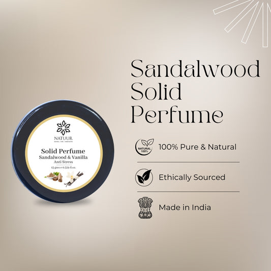Natuur Solid Perfume: Vanilla & Sandalwood (15g) - Anti-Stress