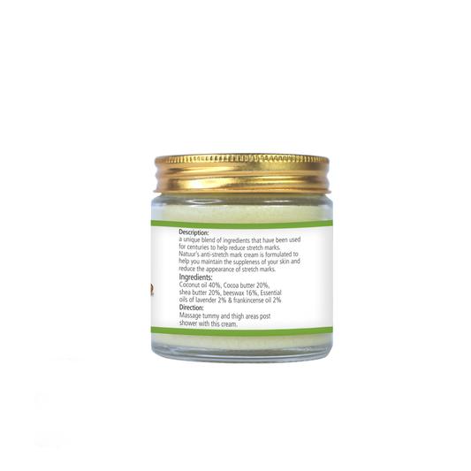 Anti Stretch Mark Cream -Cocoa Butter , Lavender & Frankinscense 100gms - Natuur.in