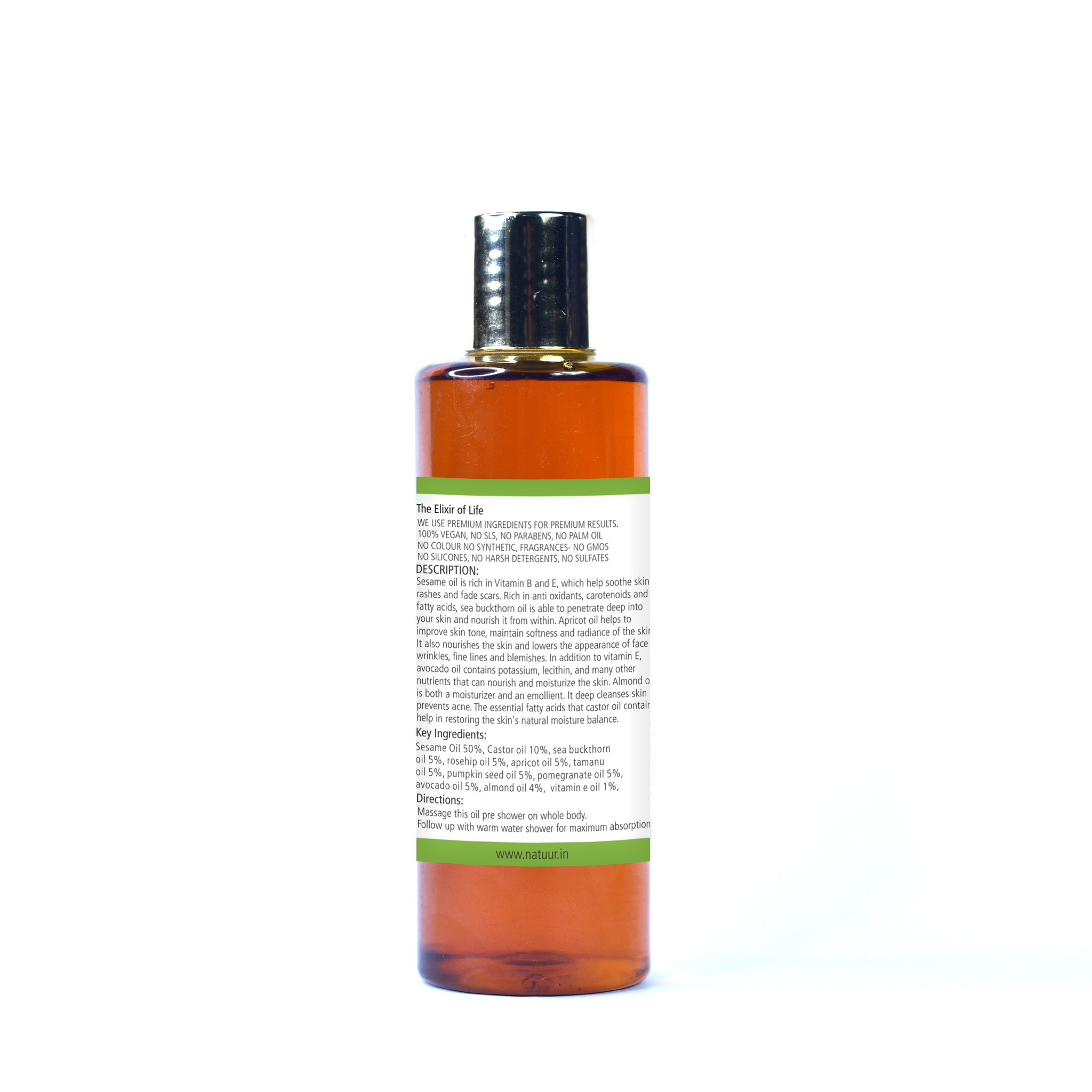 Body Massage Oil For Deep Skin Nourishment - Seabuckthorn, Apricot and Avocado 200ml - Natuur.in Body Massage Oil For Deep Skin Nourishment - Seabuckthorn, Apricot and Avocado 200ml - Natuur.in