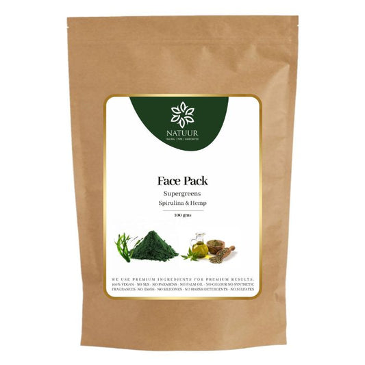 Natuur supergreens face pack - spirulina and hemp 100g