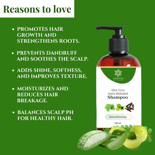 Natuur's Aloe Vera Amla Shikakai Shampoo - Smoothening