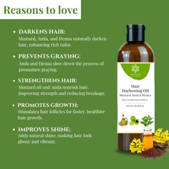 Natuur hair darkening oil - Mustard, amla and henna 200 ml Natuur hair darkening oil - Mustard, amla and henna 200 ml