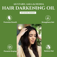 Natuur hair darkening oil - Mustard, amla and henna 200 ml Natuur hair darkening oil - Mustard, amla and henna 200 ml