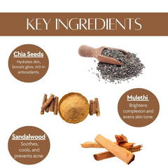 Face Pack - chia seeds, mulethi and sandalwood - skin plumping 100gm Face Pack - chia seeds, mulethi and sandalwood - skin plumping 100gm
