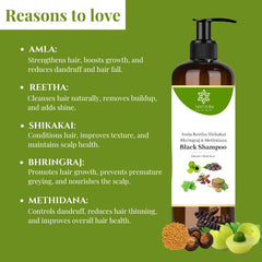 Natuur black shampoo - amla reetha shikakai bhringraj & methidana 500mL Natuur black shampoo - amla reetha shikakai bhringraj & methidana 500mL