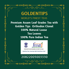 Pure single estate assam tea leaves - orthodox clonal tea with golden tips - leaf grade Pure single estate assam tea leaves - orthodox clonal tea with golden tips - leaf grade