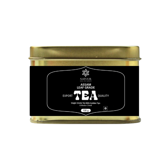 Pure single estate assam tea leaves - orthodox clonal tea with golden tips - leaf grade