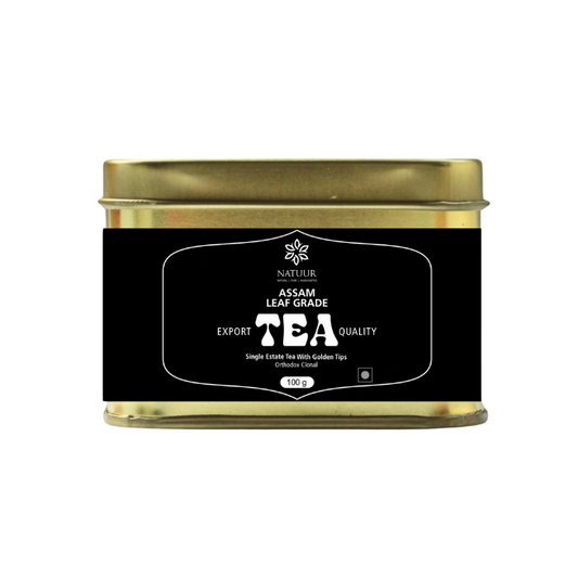 Pure single estate assam tea leaves - orthodox clonal tea with golden tips - leaf grade