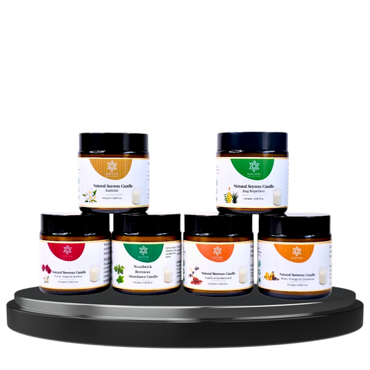 Aura Pack of 6: Beeswax Abundance Candles (100g Each)