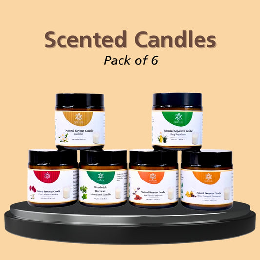 Aura Pack of 6: Beeswax Abundance Candles (100g Each)