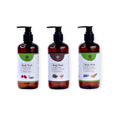 Natuur Body Wash Trio: Rose Vetiver, Coffee Salt, Frankincense - 300ml Natuur Body Wash Trio: Rose Vetiver, Coffee Salt, Frankincense - 300ml