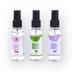 Facial Mists Kit for all skin types ( Rose water, lavender water, Aloe hydrosol) 50 ml x 3 Facial Mists Kit for all skin types ( Rose water, lavender water, Aloe hydrosol) 50 ml x 3