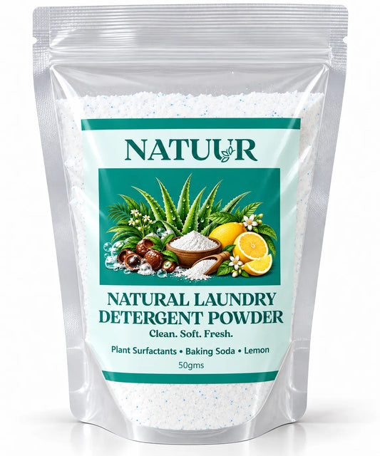 PUREWASH | Natural Laundry Detergent Powder | For Top Load Machines | Plant Surfactants | Baking Soda | Lemon | Clean | Soft | Fresh