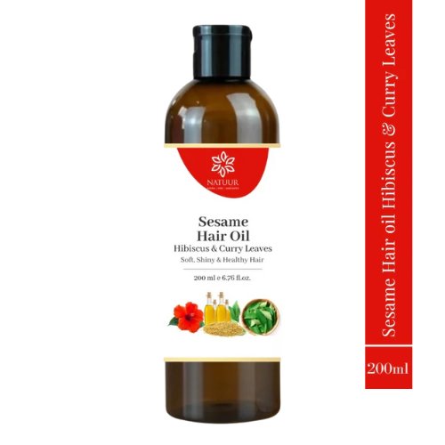 Natuur Sesame hair oil - Hibiscus and Curry leaves 200ml