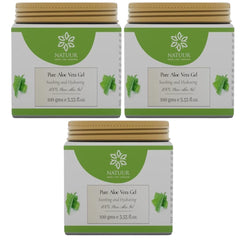 NATUUR - Pure Aloe Vera Gel - 100gmX3 |Soothing and Moisturizing | Hydrates and Moisturizes Dry Skin | Cooling and Soothing Properties | Suitable for Day and Night Use NATUUR - Pure Aloe Vera Gel - 100gmX3 |Soothing and Moisturizing | Hydrates and Moisturizes Dry Skin | Cooling and Soothing Properties | Suitable for Day and Night Use