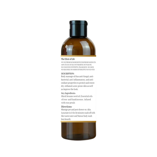 Body Massage oil Rose & Frankinscense - Sensual and relaxing 200ml