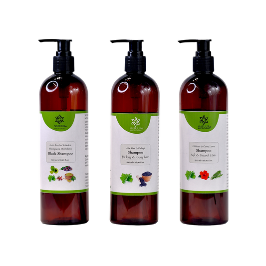 Natuur 3 Shampoo Collection: Black, Aloe Hibiscus, Aloe Kalonji 500ml