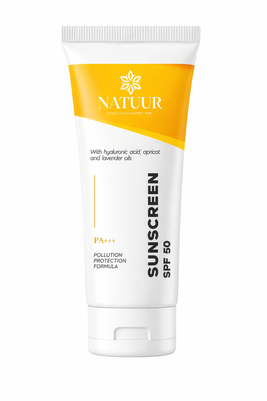 Sunscreen - SPF 50 - with hyaluronic acid, apricot and lavender oils
