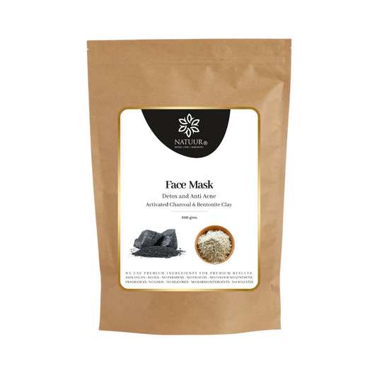 Face mask - Activated Charcoal & Bentonite Clay- Detox and Anti Acne