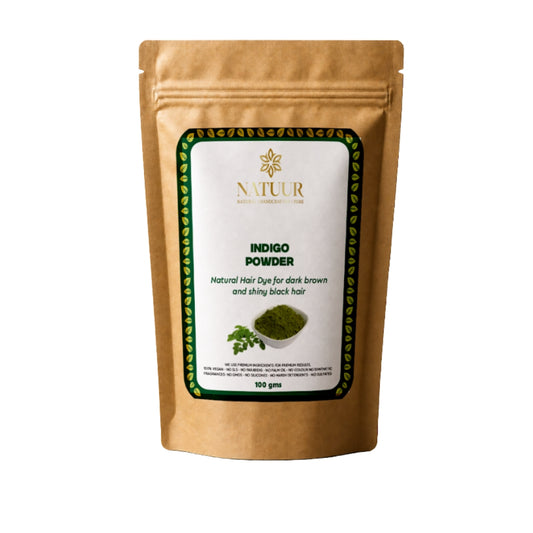 Indigo Powder - Natural hair dye for dark brown & shiny black hair 100gms