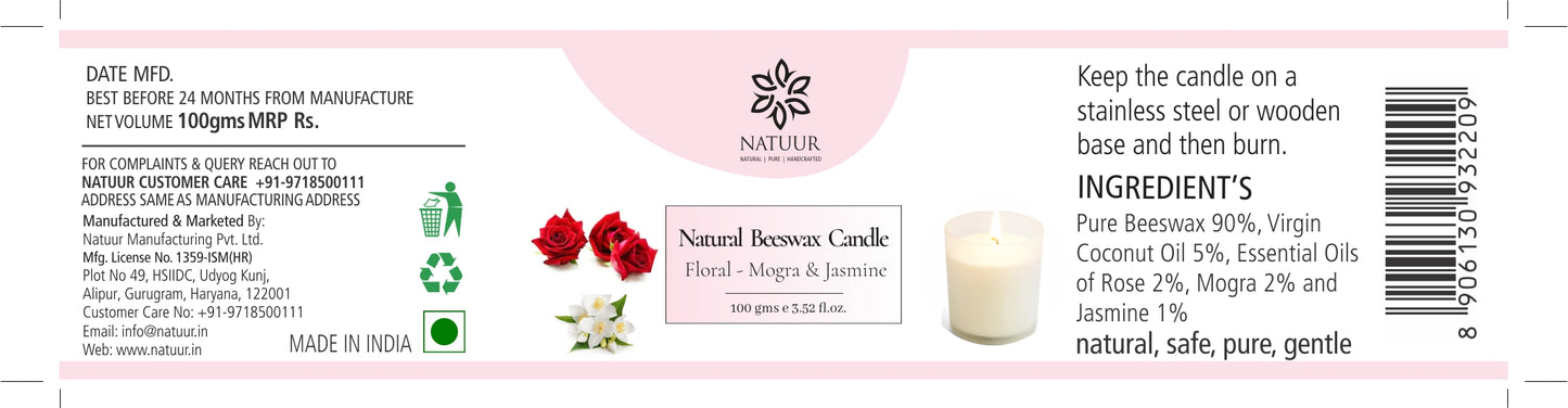 Beeswax Candle - Floral