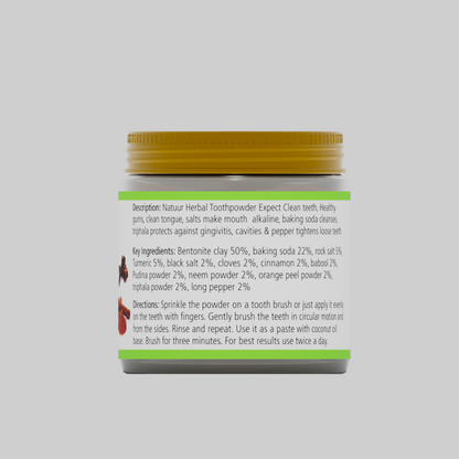 Herbal Toothpowder - Turmeric, Cinnamon & Cloves(100g) - Natuur.in