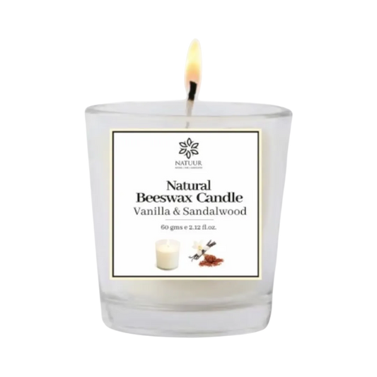 Beeswax Candle - Vanilla & Sandalwood (60g & 100g)