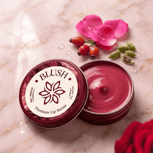 BLUSH | Rose | Ratanjot | Cardamom | Premium Lip Butter | Nourish | Tint | Protect