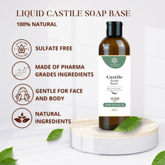 Natuur Castile Soap Base 200mL - Natural, Gentle Cleanser