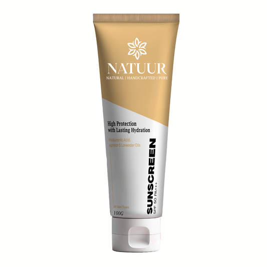 Sunscreen - SPF 50 - with hyaluronic acid, apricot and lavender oils