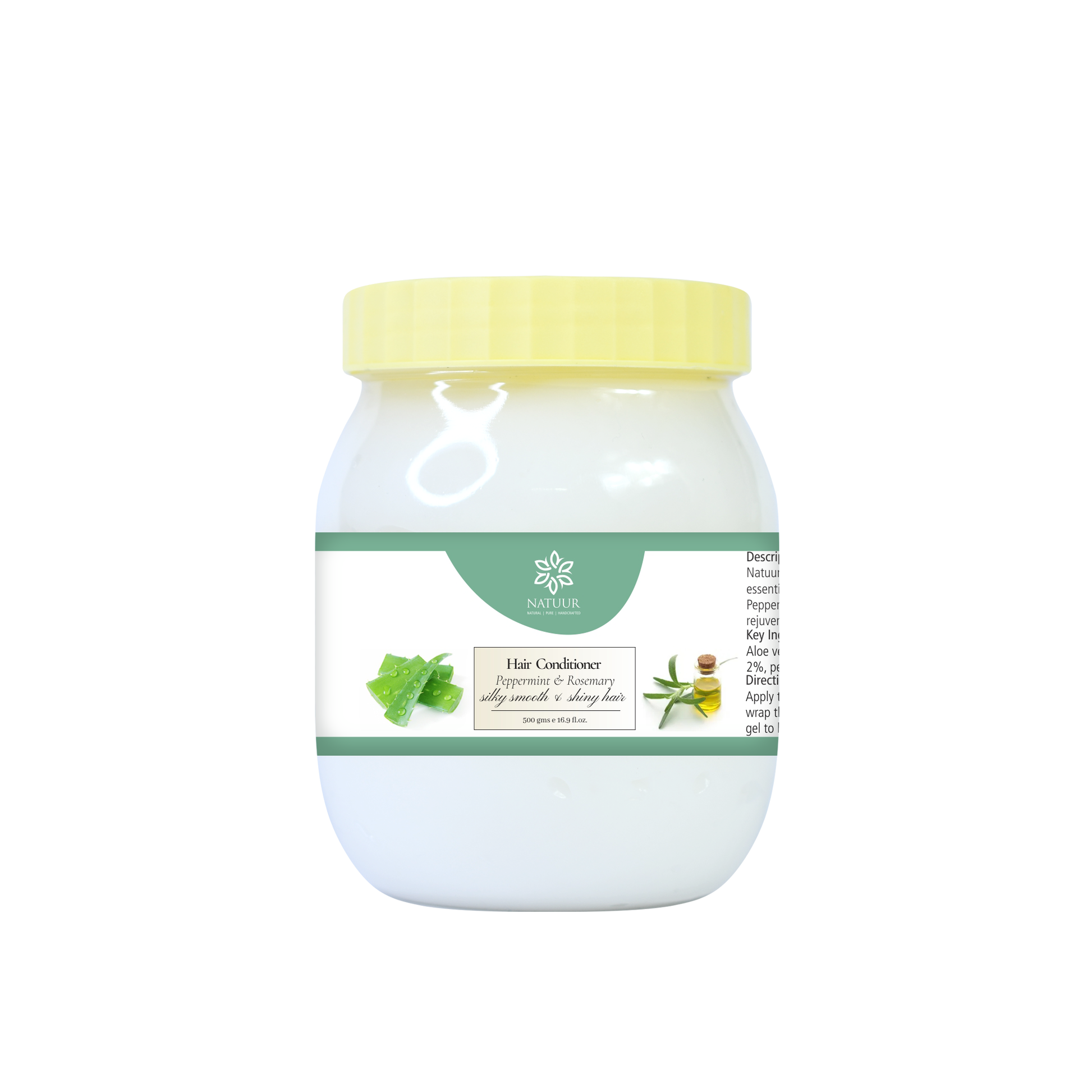 ALOE VERA HAIR CONDITIONER (Peppermint & Rosemary) silky smooth shiny hair - Natuur.in