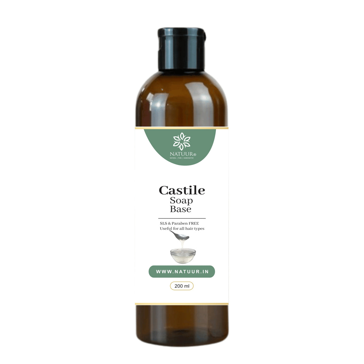 Natuur Castile Soap Base 200mL - Natural, Gentle Cleanser