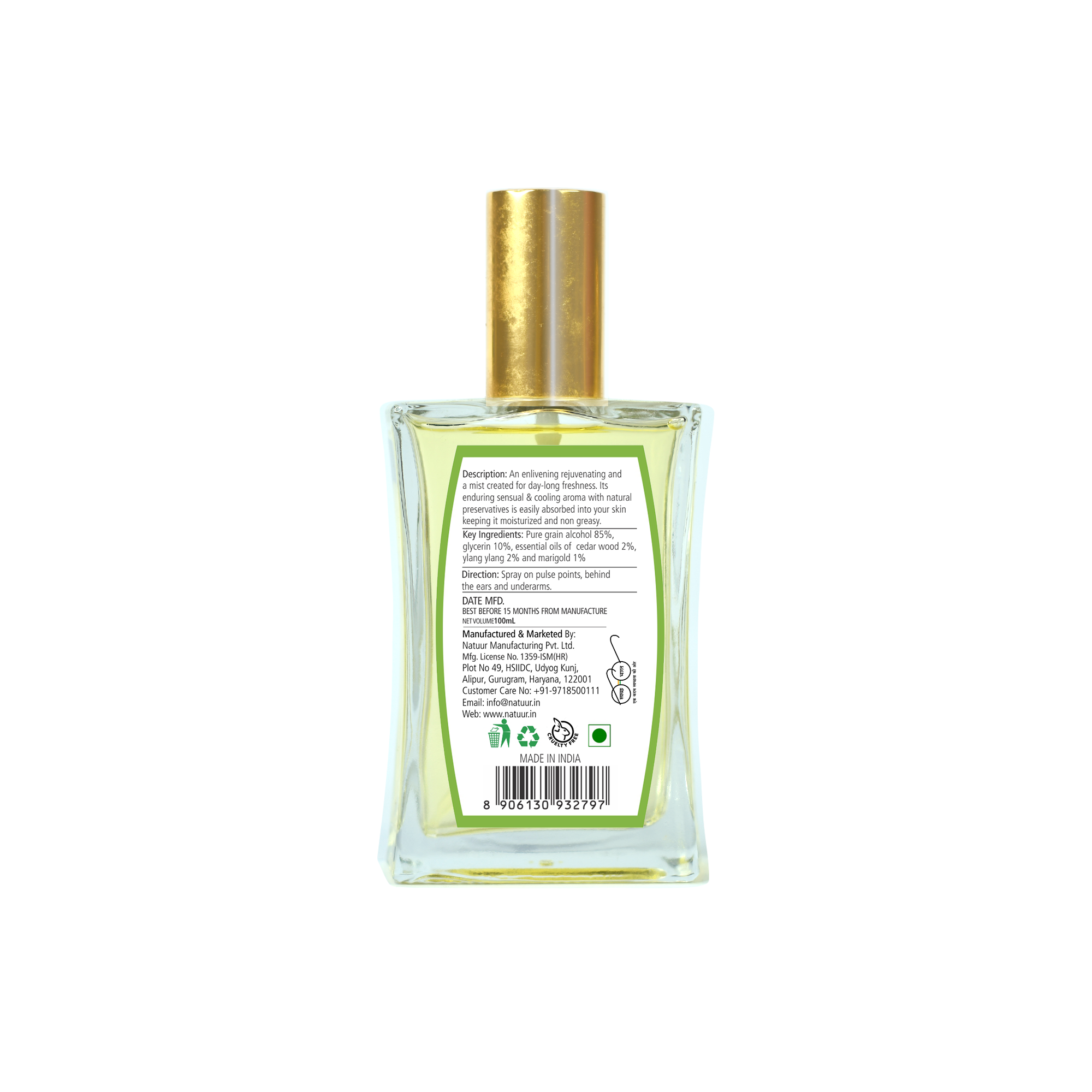 Body Mist - Cedarwood & Ylang Ylang - Natuur.in