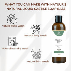 Natuur Castile Soap Base 200mL - Natural, Gentle Cleanser