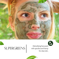 Natuur supergreens face pack - spirulina and hemp 100g