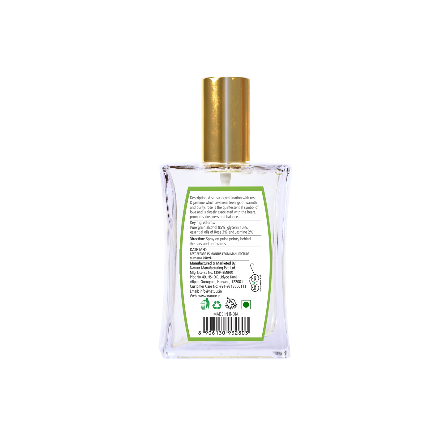 Body Mist - Mountain Rose & Jasmine - Natuur.in