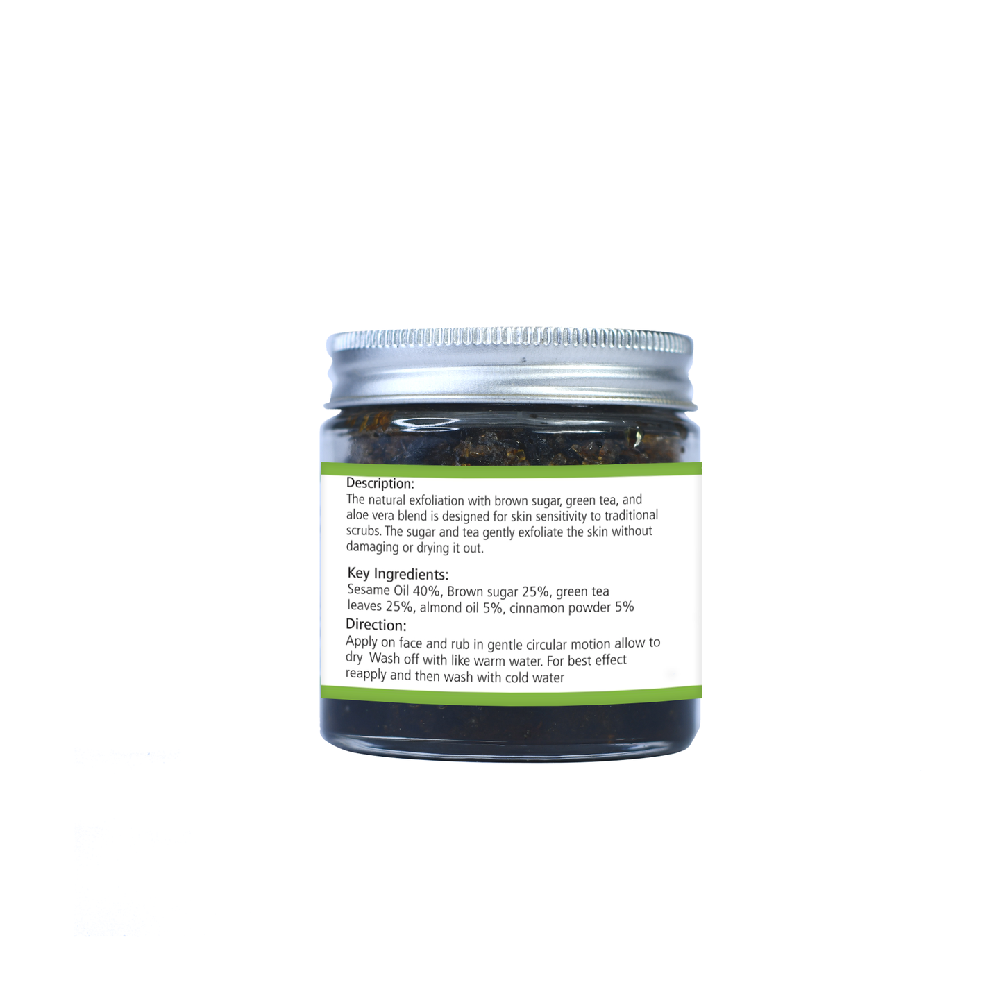 Body Scrub - Brown Sugar & Green Tea- Exfoliating Natural Detox for Blemish Free Skin 100 gms - Natuur.in
