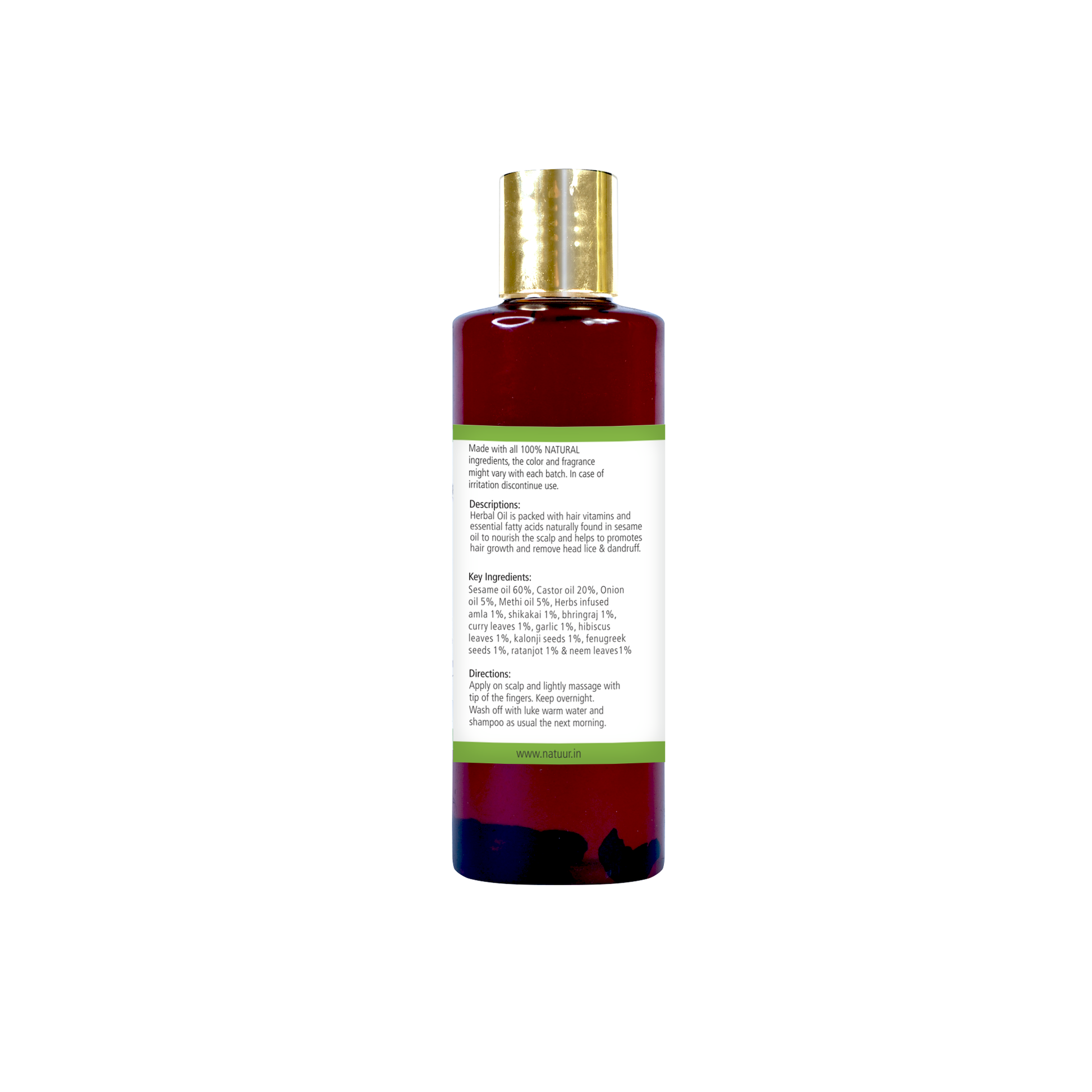 Natuur Sesame hair oil - Hibiscus and Curry leaves 200ml - Natuur.in