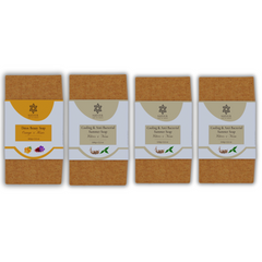 4 summer soaps - orange kesar, haldi besan, neem vetiver, vanilla sandalwood (100 gms x 4)