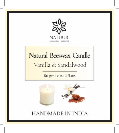 Beeswax Candle - Vanilla & Sandalwood