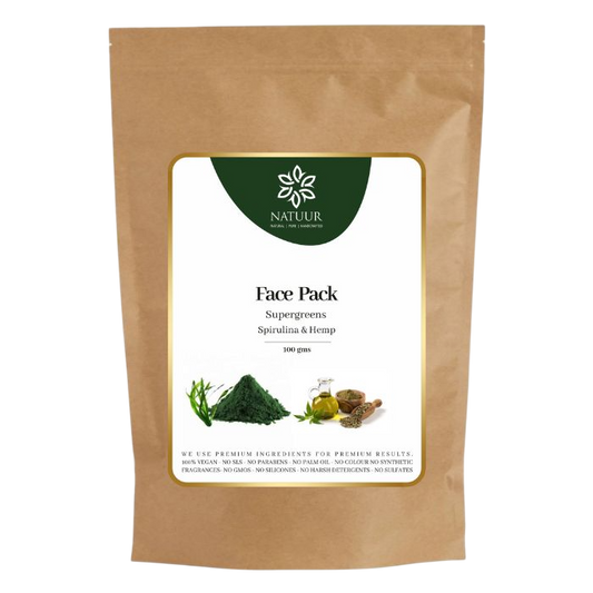 Natuur supergreens face pack - spirulina and hemp 100g