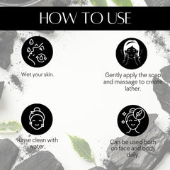 Activated Charcoal Soap With Teatree, Lemon & Ginger - Anti Acne