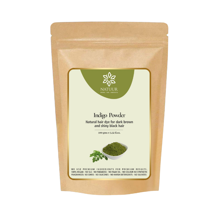 Indigo Powder - Natural hair dye for dark brown & shiny black hair 100gms