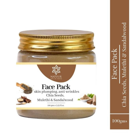 Face Pack - chia seeds, mulethi and sandalwood - skin plumping 100gm