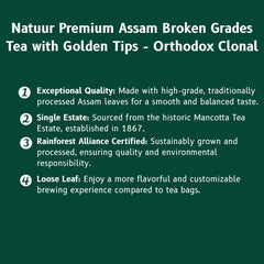 Natuur Premium Assam Broken grades tea leaves with golden tips - orthodox clonal Export quality