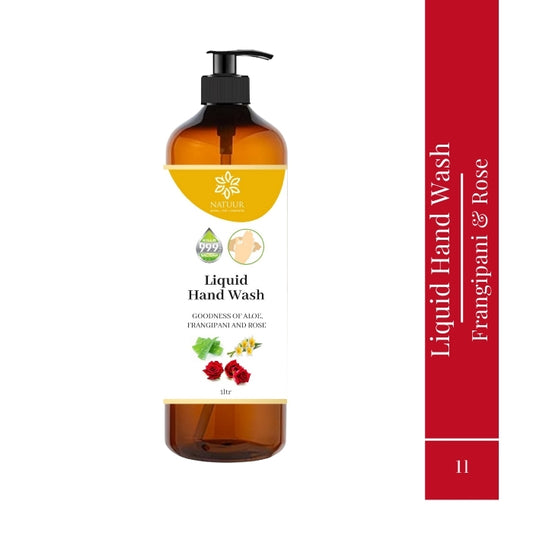 Natuur Liquid Hand Wash with Goodness of Aloe, Frangipani and Rose  1 litre