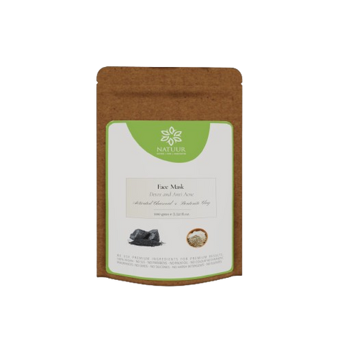 Face mask - Activated Charcoal & Bentonite Clay- Detox and Anti Acne 100gm