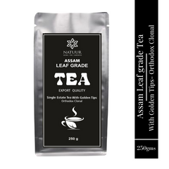 Pure single estate assam tea leaves - orthodox clonal tea with golden tips - leaf grade