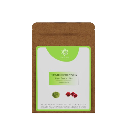 Natuur ayurvedic bath powder - green gram and rose 500gms